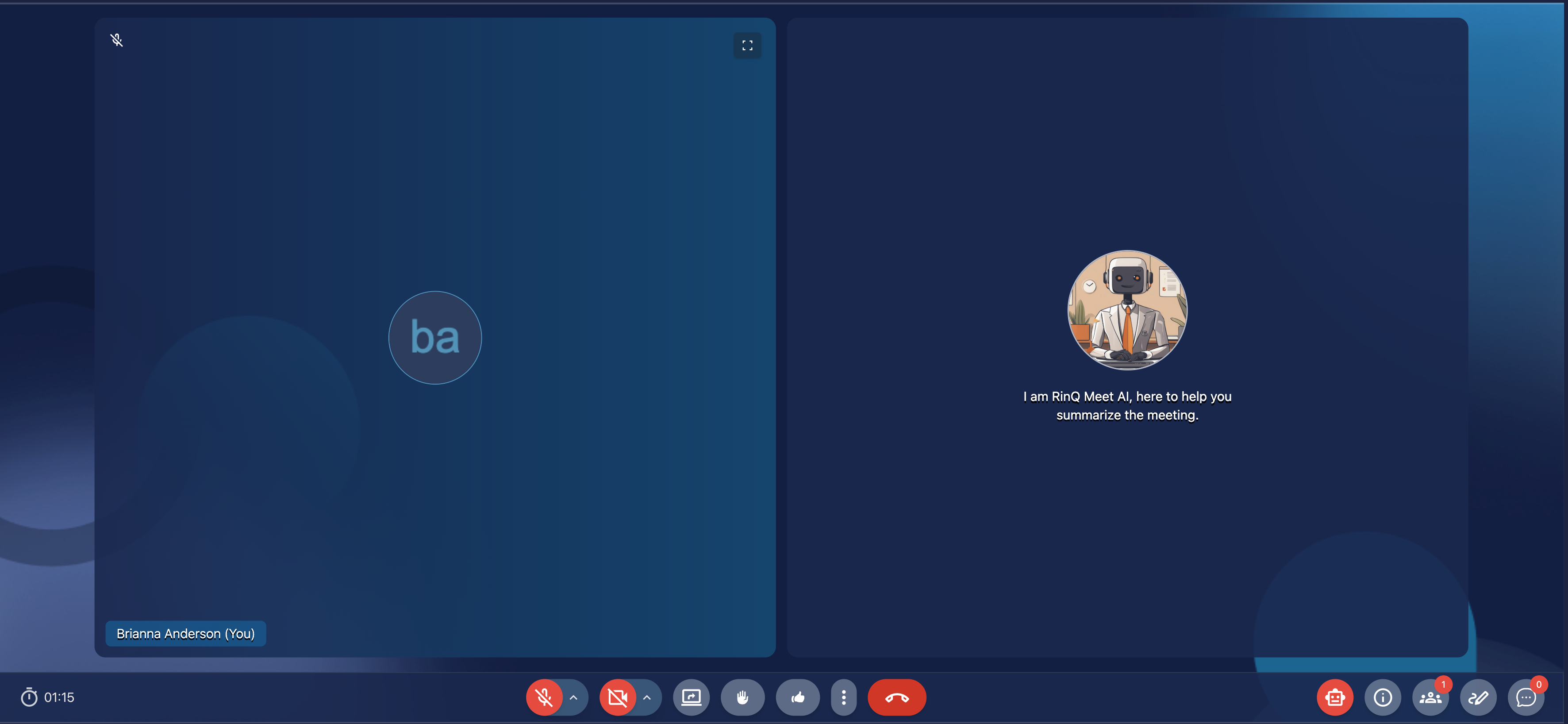 In Meeting RingQ Meet options